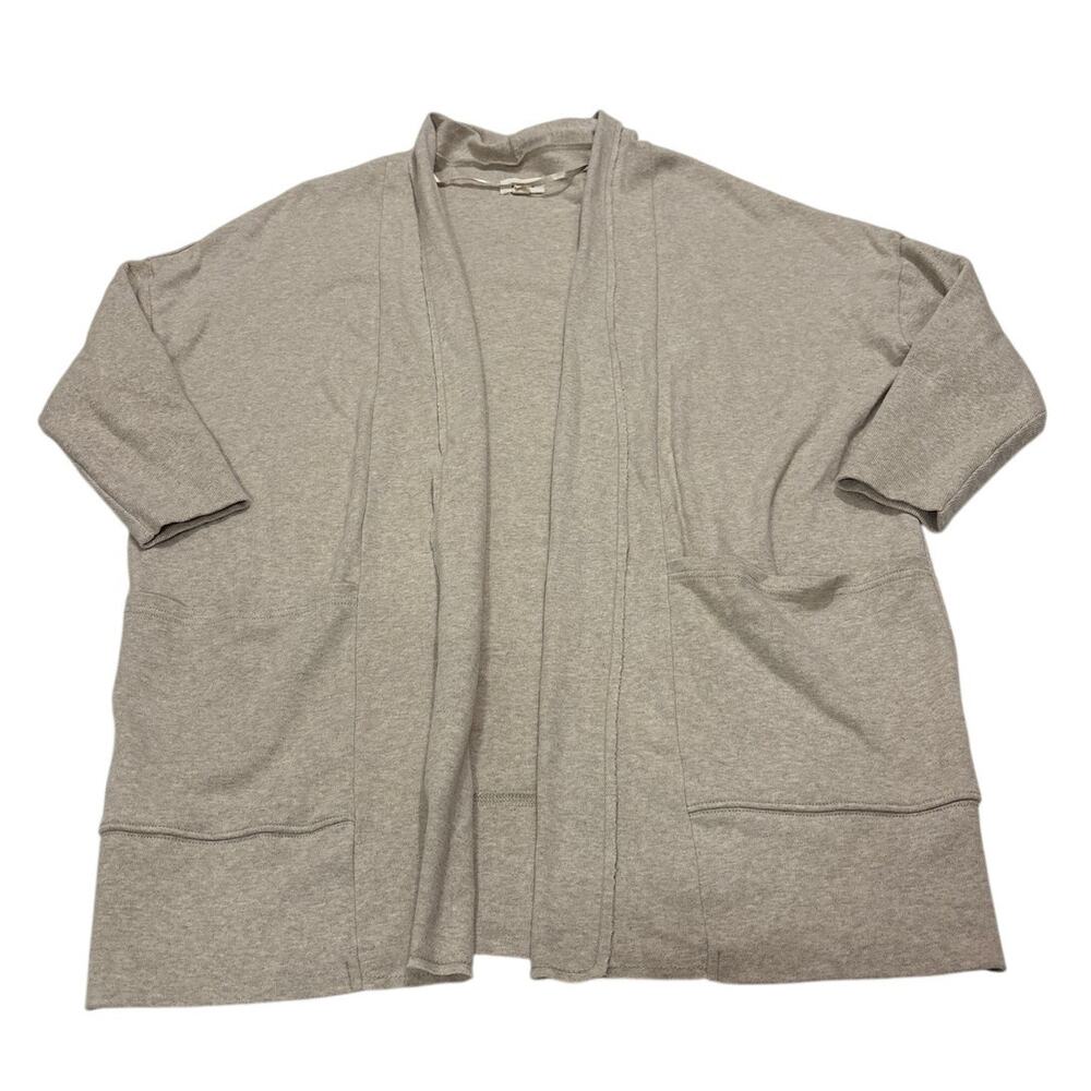 Pact Women’s XS S Airplane Wrap Cardigan Heather Wheat Open Front Pockets Comfy